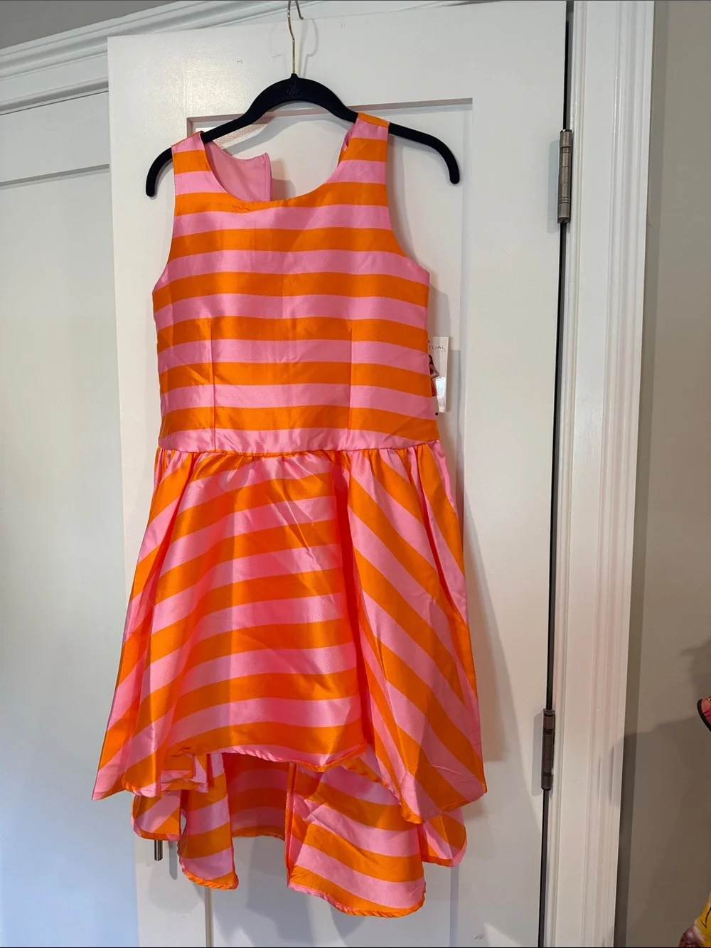 Habitual Girls Pink and Orange Striped Party Dress